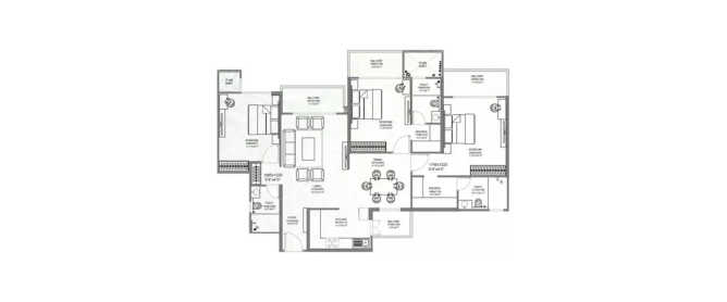 Godrej Palm Retreat Sector 150 - Floor plan 3 BHK 1455 Sq.ft