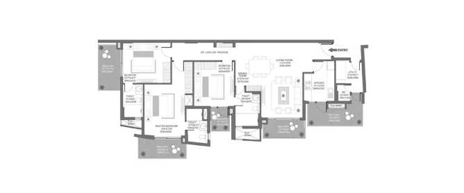 Godrej Oasis Sector 88A Gurgaon - Floor plan 3 BHK 1492 Sq.ft
