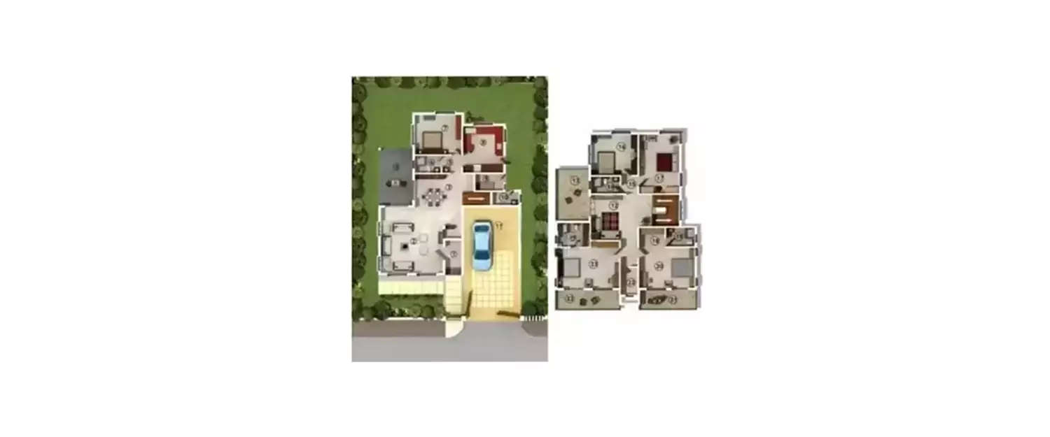 Floor plan for 5 BHK