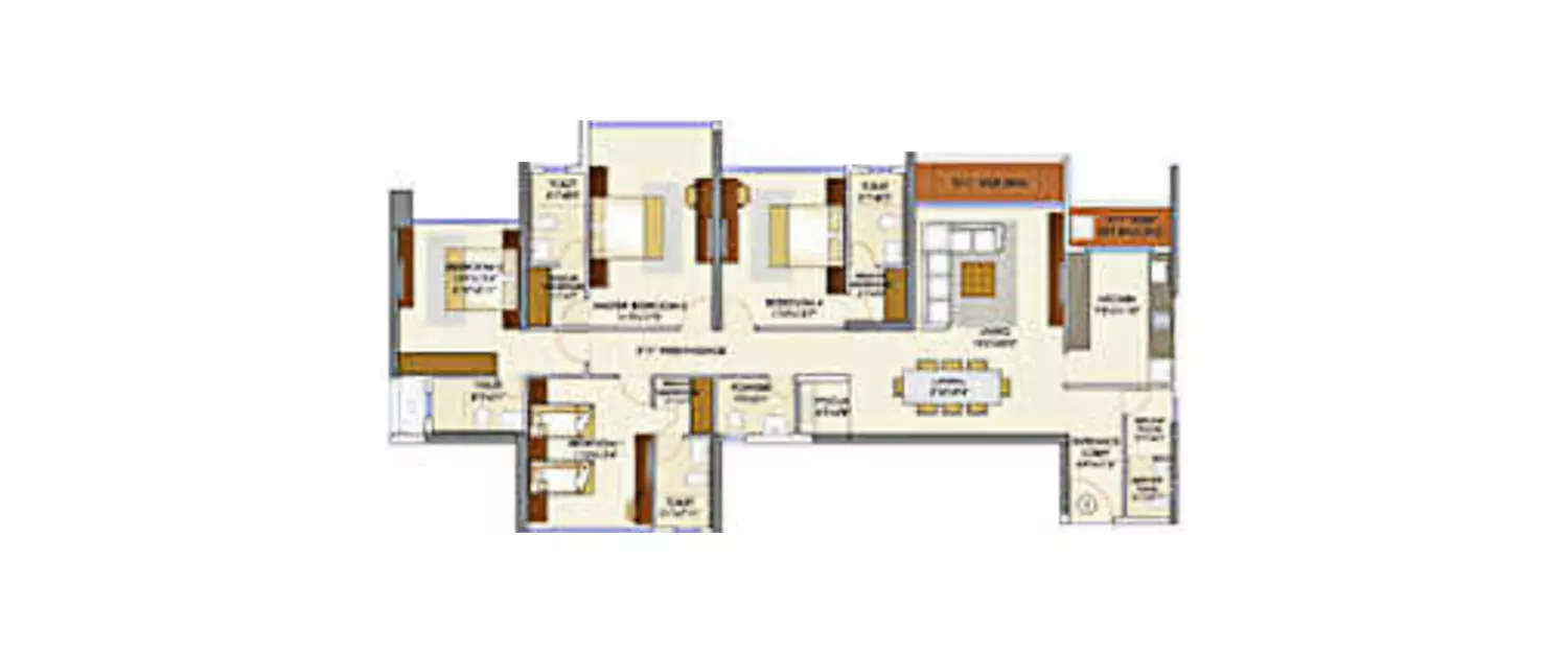 Floor plan for 4 BHK