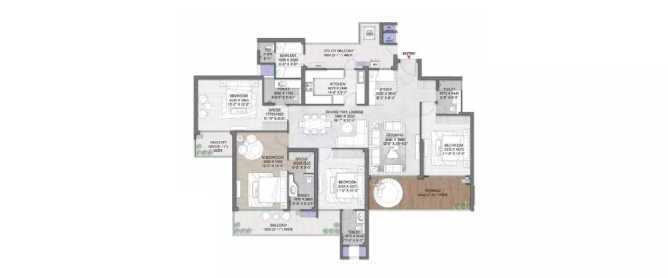 M3M Mansion Sector 113 Gurgaon - Floor plan 4.5 BHK 3125 Sq.ft
