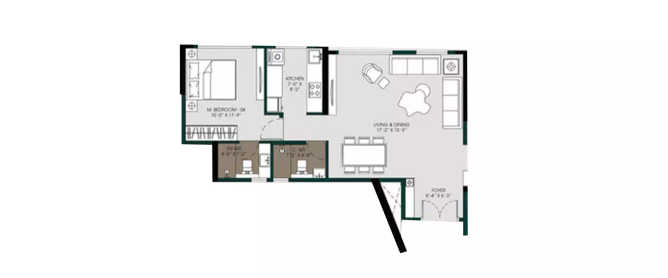 MICL Aaradhya Parkwood Mira Bhayandar - Floor plan 1 BHK  Sq.ft