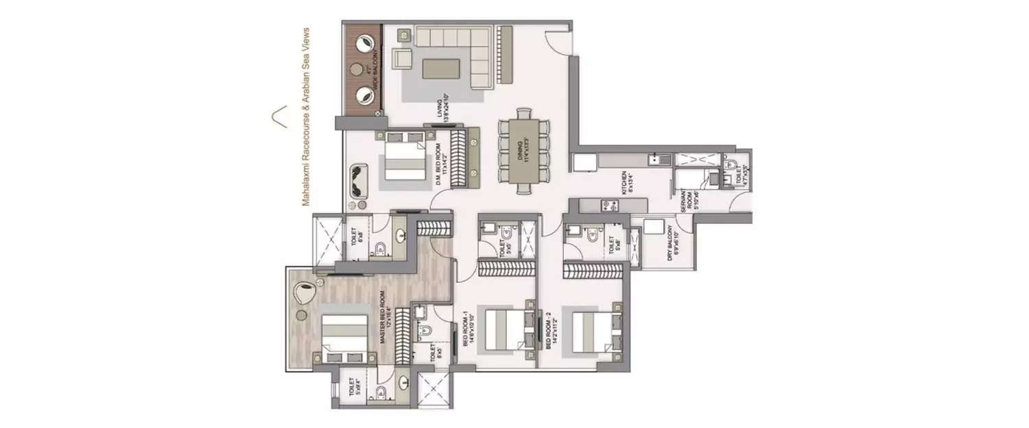 Floor plan for 4.5 BHK