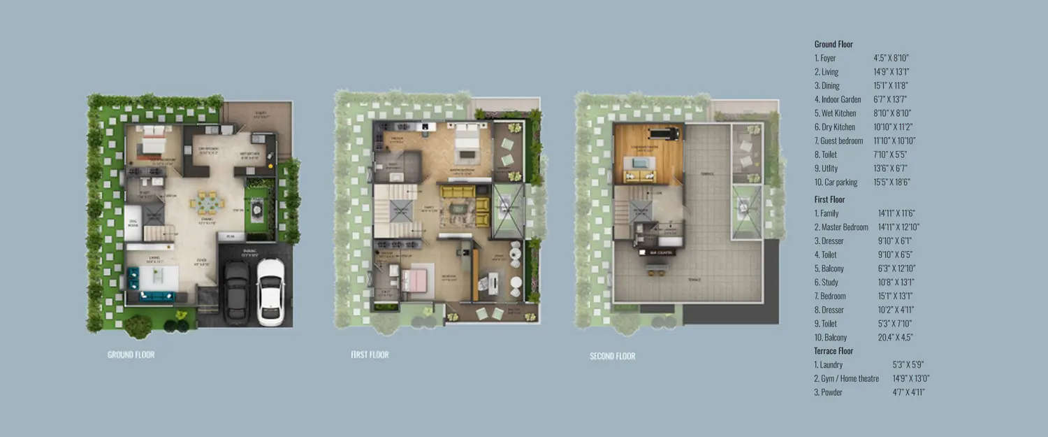 Floor plan for 4 BHK