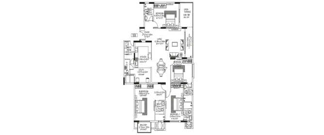 Kolte Patil 24K Grazio Koramangala - Floor plan 4 BHK 1799 Sq.ft