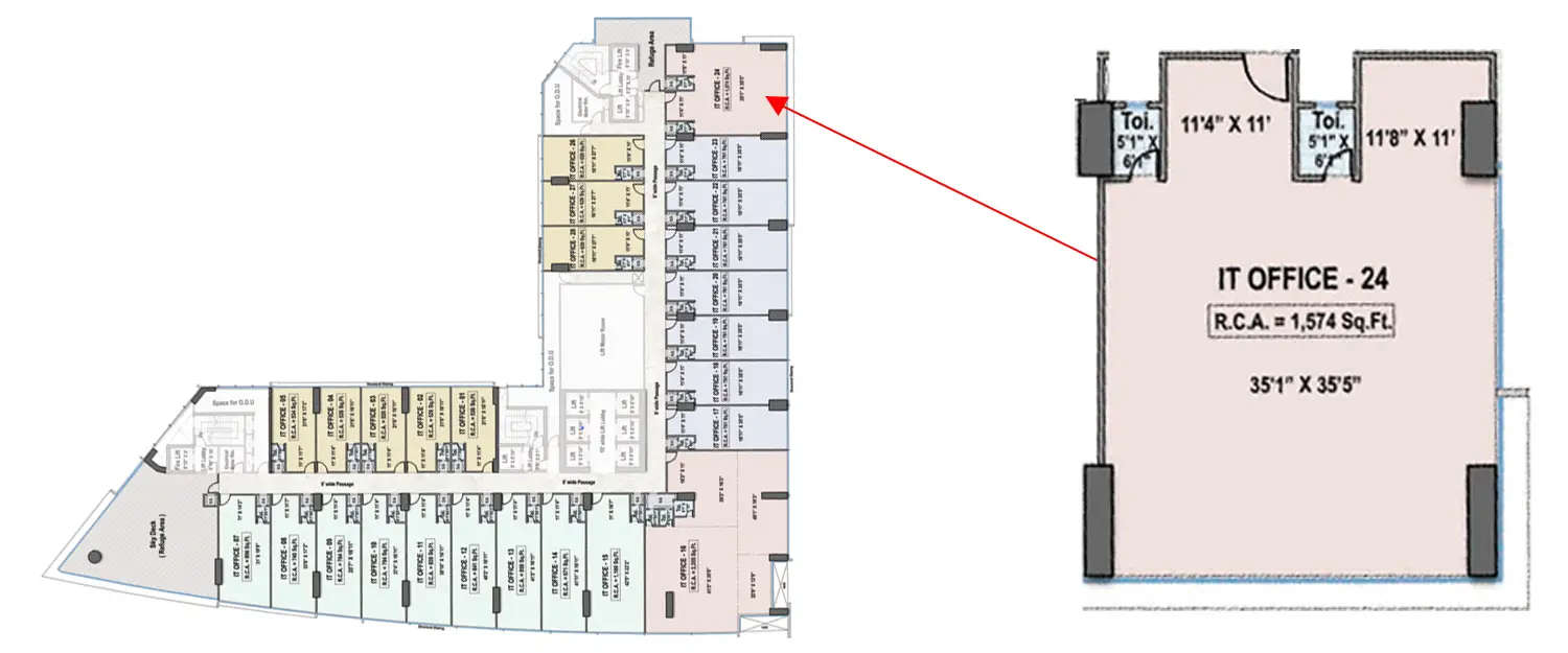 Floor plan for Commercial Office