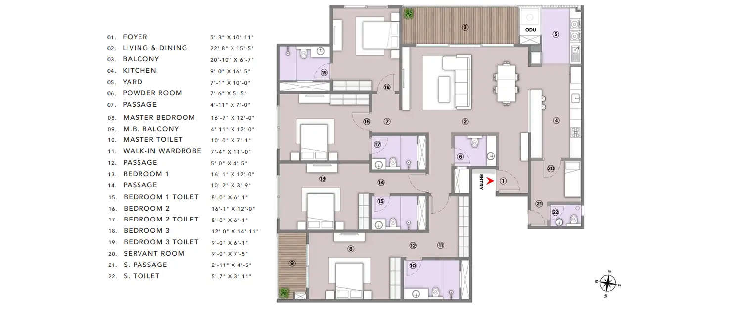 Floor plan for 4 BHK