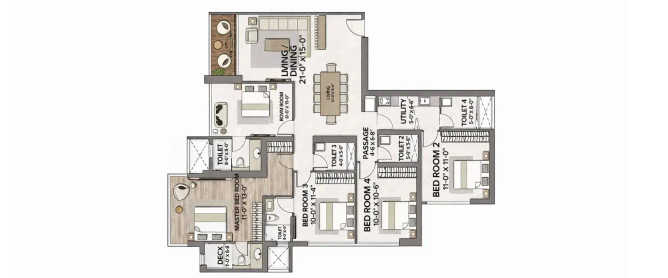 Runwal Bliss Kanjurmarg - Floor plan 4 BHK 2069 Sq.ft