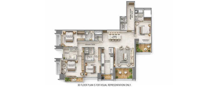 Runwal 7 Mahalaxmi Mahalaxmi - Floor plan 4 BHK 2079 Sq.ft