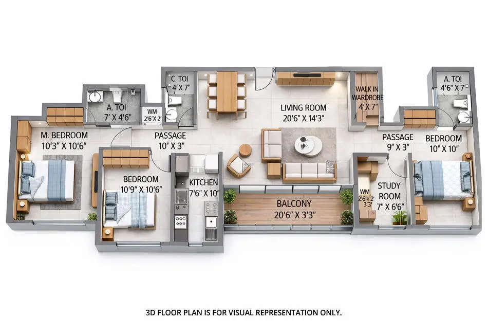 Floor plan for 3.5 BHK