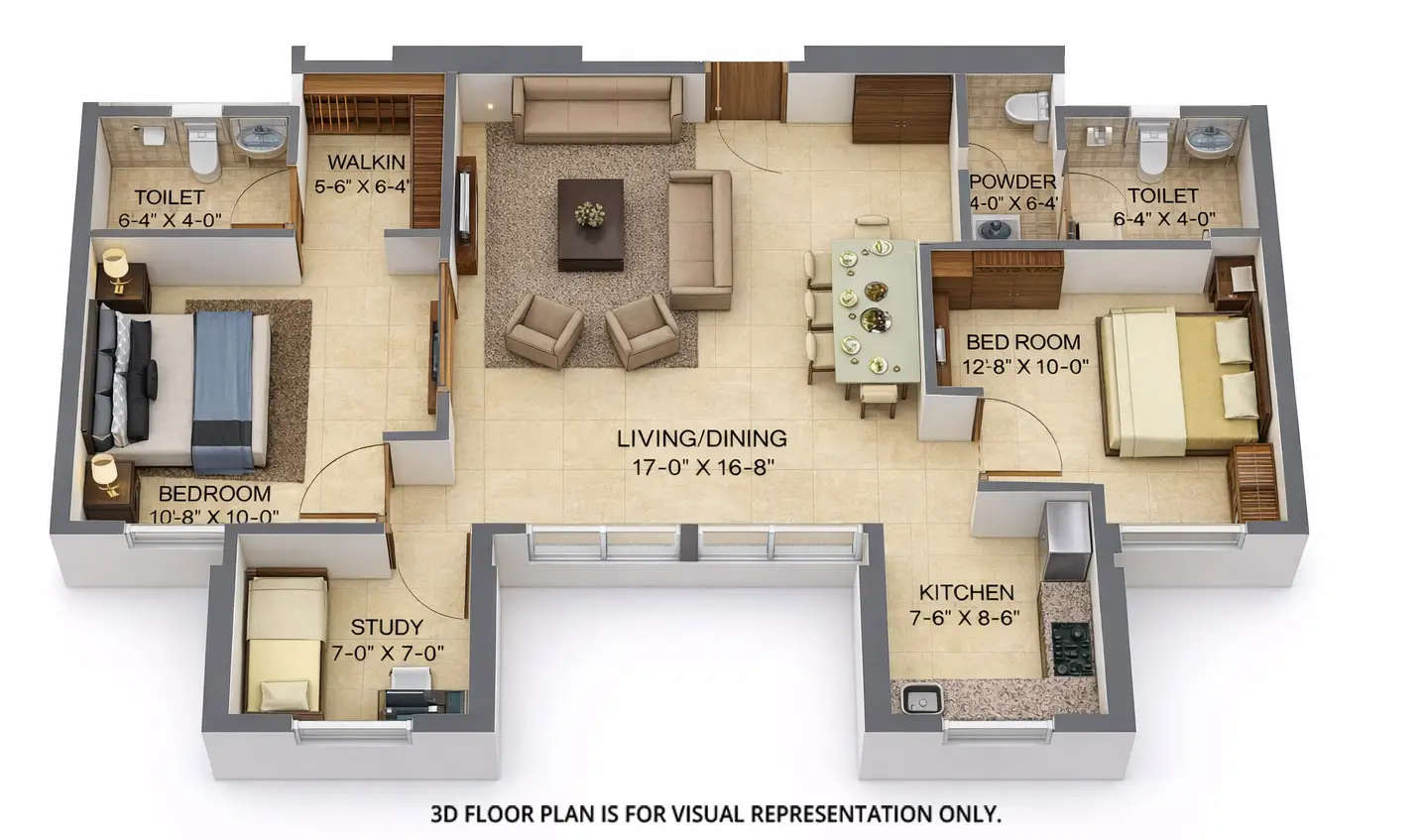 Floor plan for 2 BHK