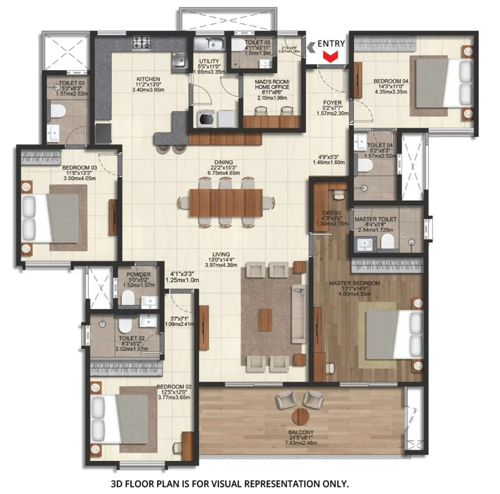 Floor plan for 4.5 BHK