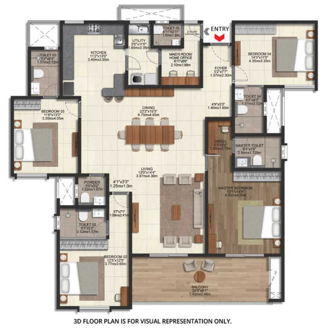 Brigade Eternia Yelahanka - Floor plan 4.5 BHK 2926 Sq.ft