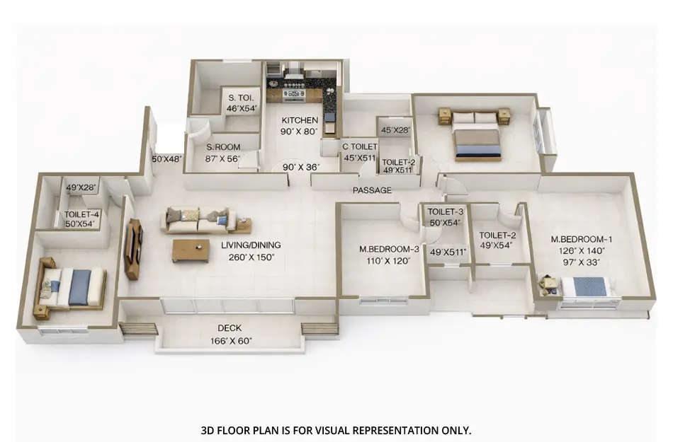 Floor plan for 4 BHK