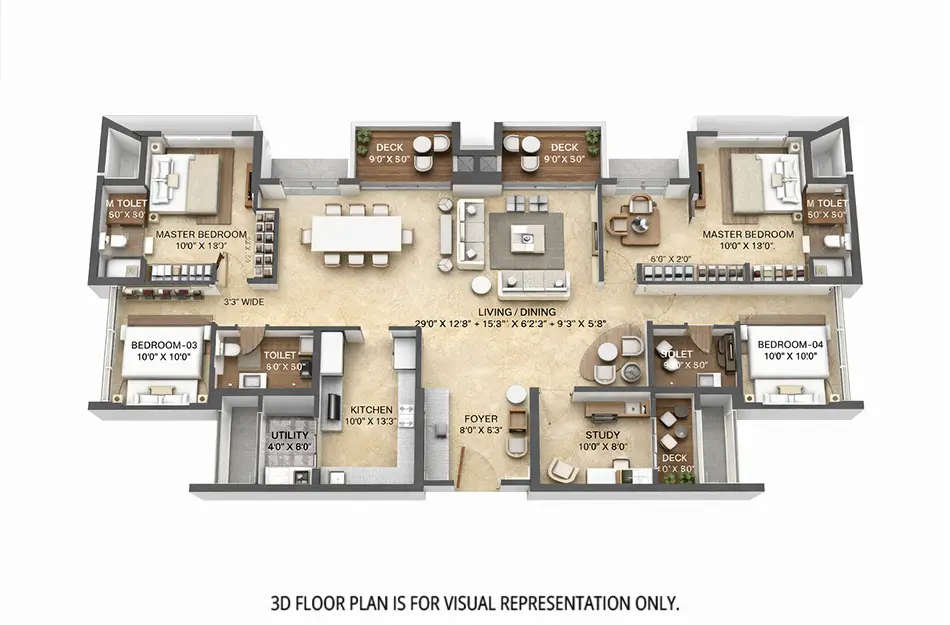 Floor plan for 5 BHK