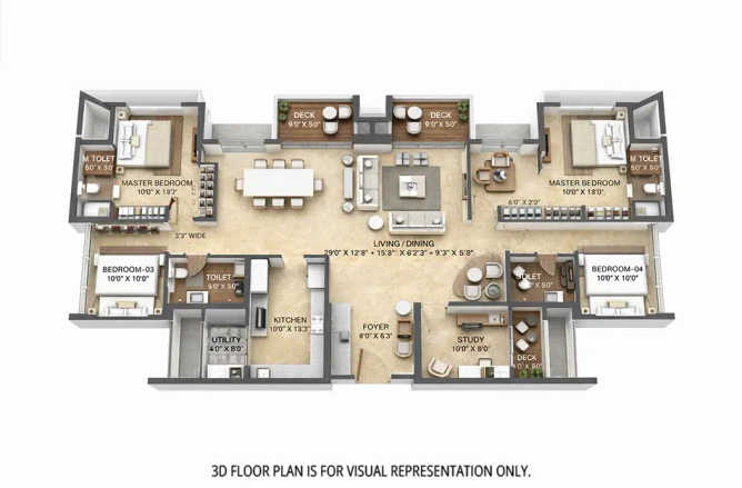 Lodha Solitaire Mahalaxmi - Floor plan 5 BHK 2397 Sq.ft