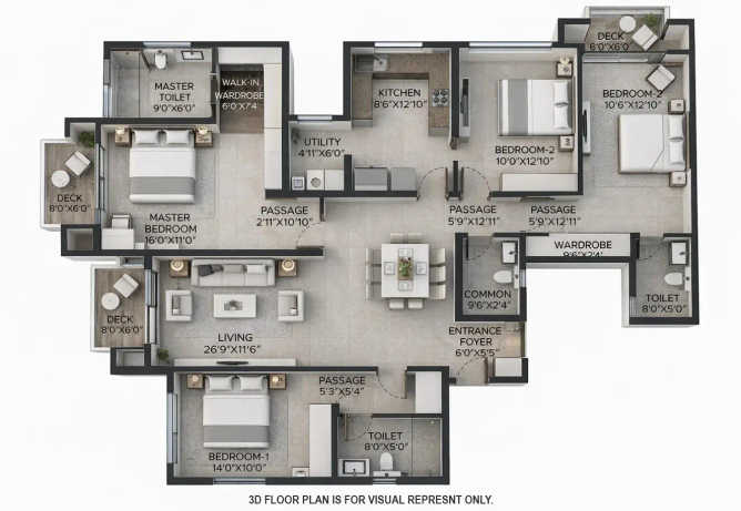 Hiranandani Empress Hill Powai - Floor plan 4 BHK 1679 Sq.ft