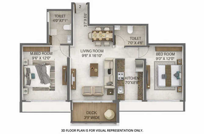 Today Saubhagyam Panvel - Floor plan 2 BHK 580 Sq.ft