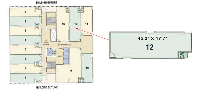 Goodwill Bizhub Turbhe - Floor plan Commercial Office 941 Sq.ft