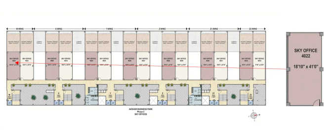 Akshar Business Park Vashi - Floor plan Commercial Office 392 Sq.ft