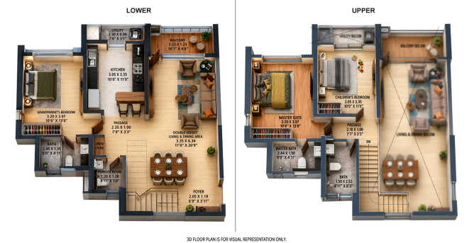 Geras Joy on the Treetops Hinjewadi - Floor plan 3 BHK 1218 Sq.ft