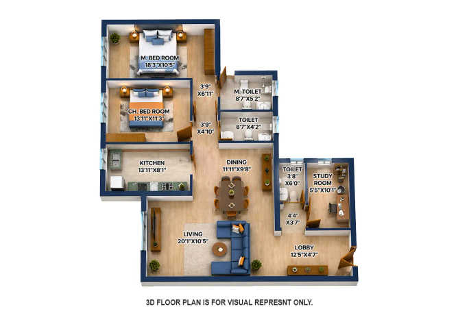 Marathon Monte South Byculla - Floor plan 2.5 BHK 1150 Sq.ft