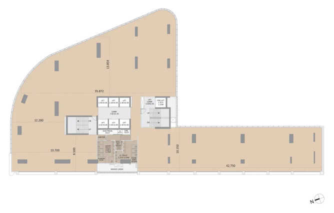 Achalare Business Capital Baner - Floor plan Commercial Office 14104 Sq.ft