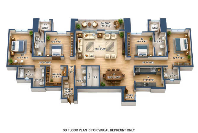 Promesa Fremont Chinchpokli - Floor plan 4 BHK 1692 Sq.ft