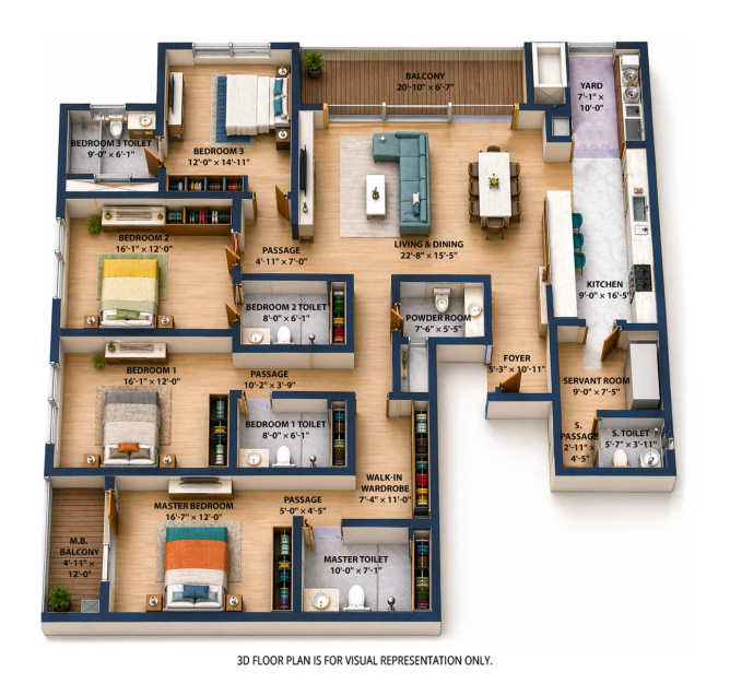 L & T Elara Celestia Hebbal - Floor plan 4 BHK 3162 Sq.ft