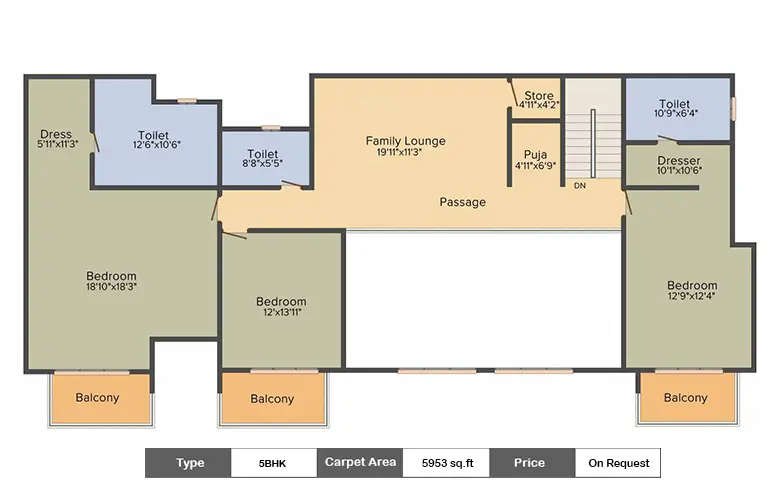 Floor plan for 5.5 BHK