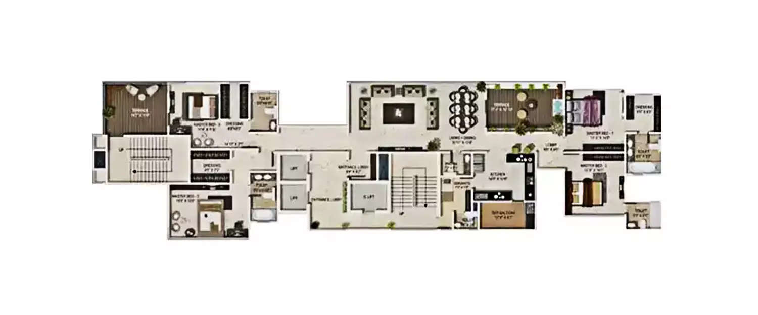 Floor plan for 4 BHK