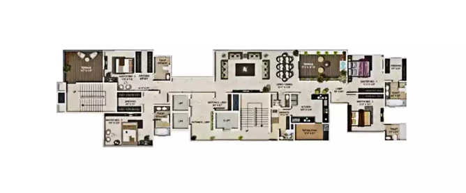 Paranjape Schemes Sky One Shivajinagar - Floor plan 4 BHK 2290 Sq.ft