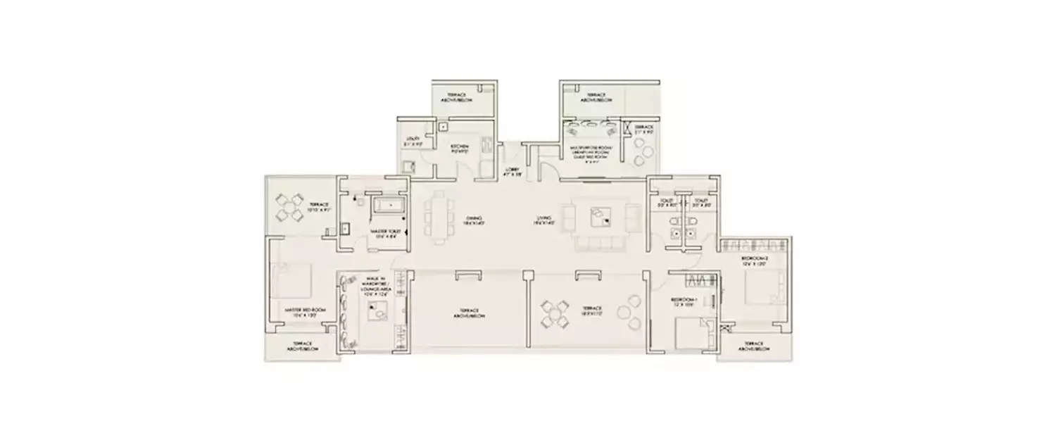 Floor plan for 4 BHK