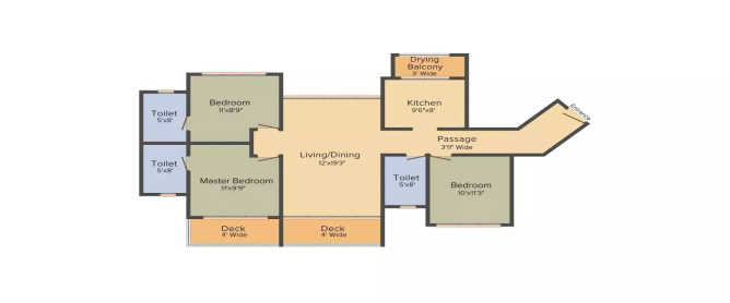 Runwal Anthurium Valentine Mulund - Floor plan 3 BHK 1495 Sq.ft