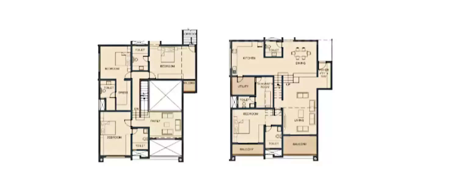 Floor plan for 4 BHK