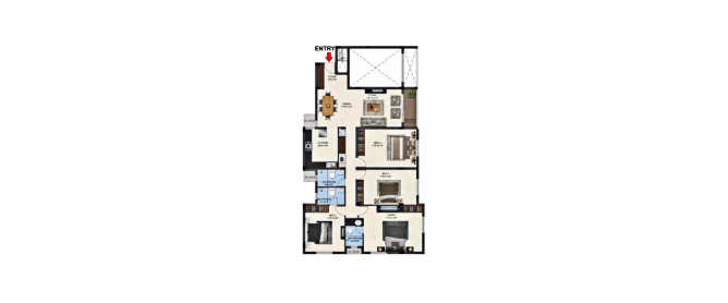 Casagrand Primera Manapakkam - Floor plan 4 BHK 2096 Sq.ft