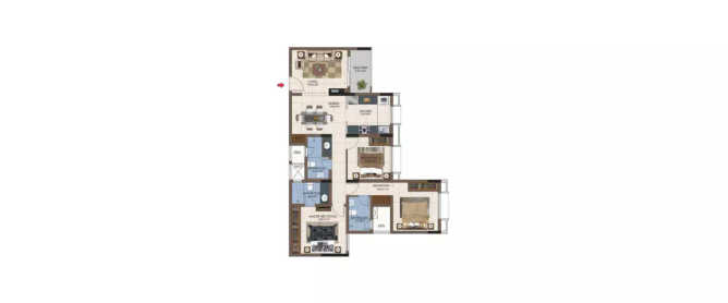 Casagrand Northern Star Vandalur - Floor plan 3 BHK 1536 Sq.ft