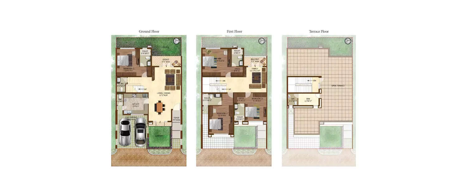 Floor plan for 4 BHK
