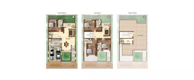Prestige Woodside Yelahanka - Floor plan 4 BHK 2533 Sq.ft
