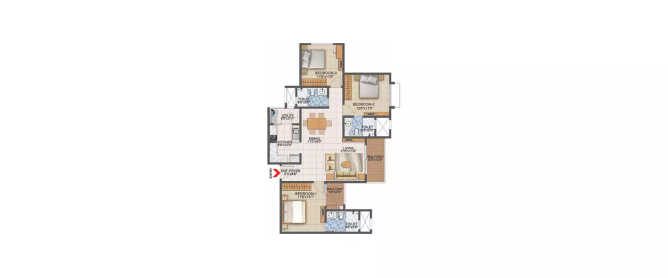 Prestige Primrose Hills Kanakapura - Floor plan 3 BHK 1500 Sq.ft