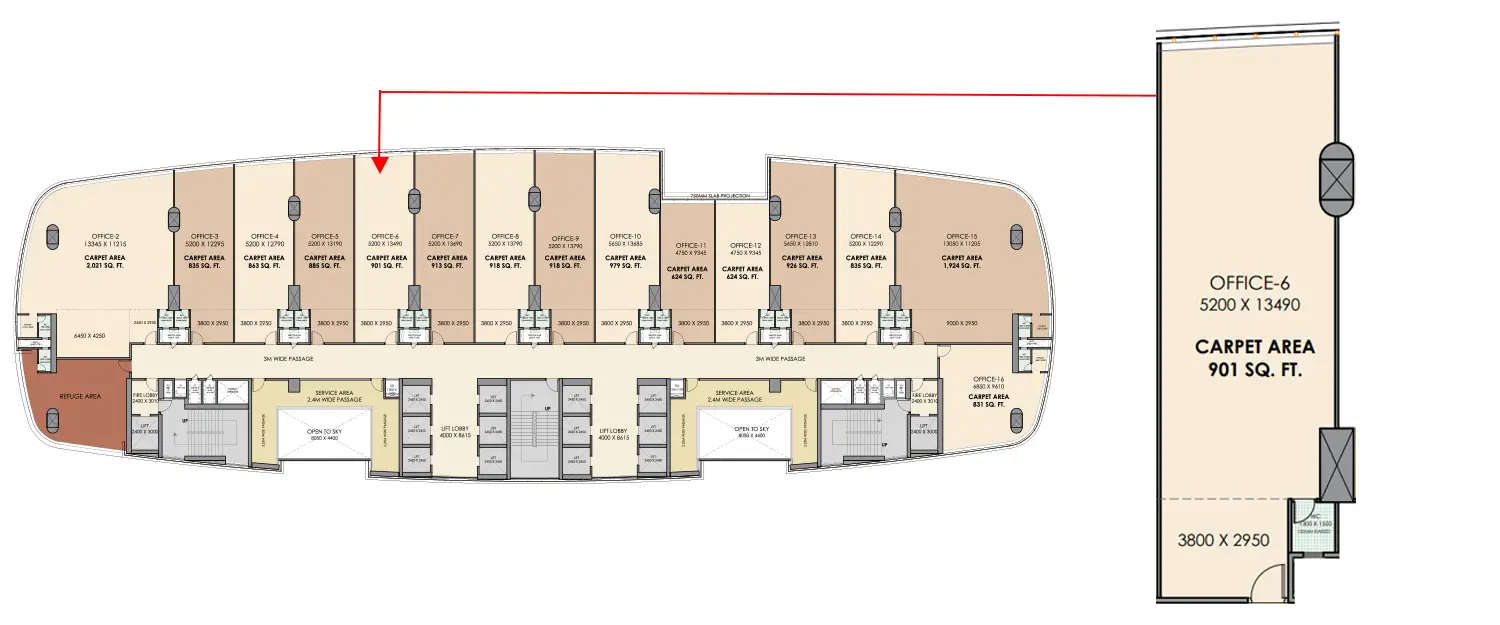 Floor plan for Commercial Office