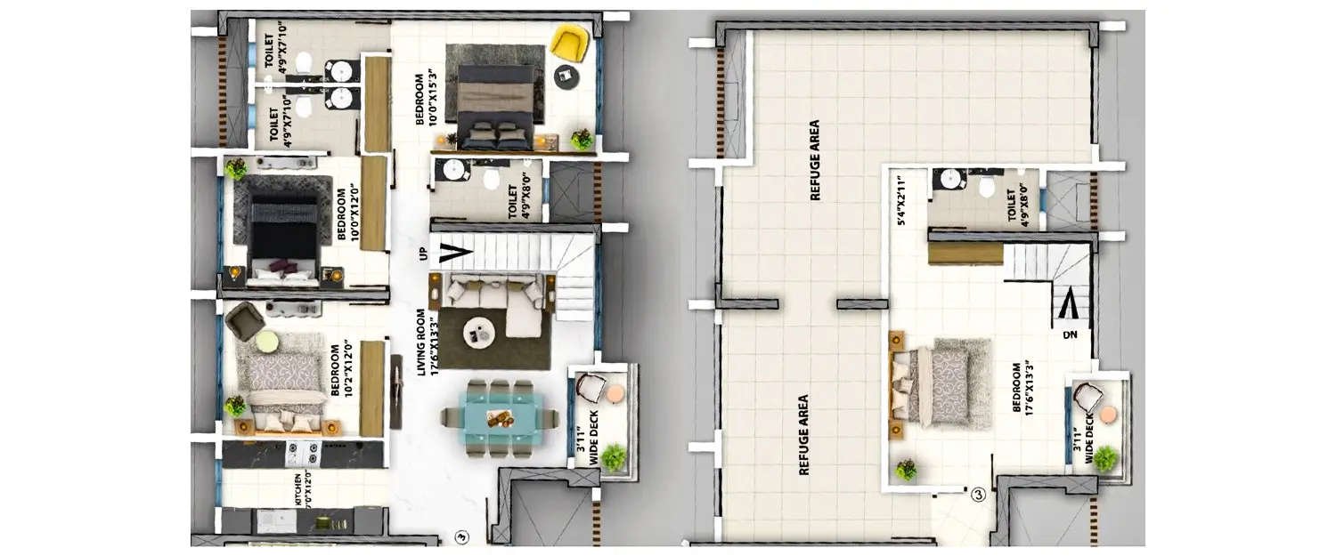 Floor plan for 4 BHK