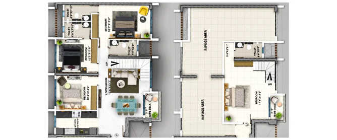 Purva Clermont Chembur - Floor plan 4 BHK 1354 Sq.ft