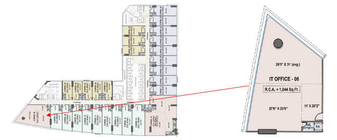 Raheja Prime One Juinagar - Floor plan Commercial Office 1844 Sq.ft