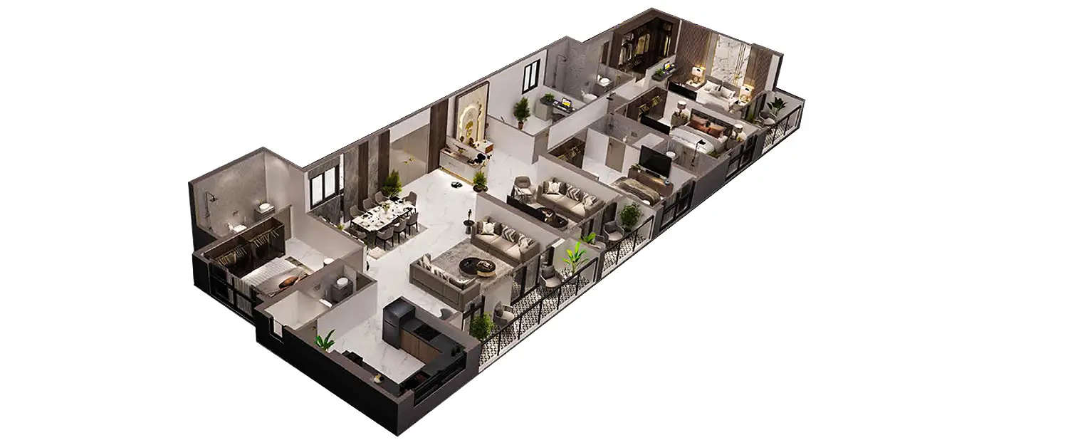 Floor plan for 4.5 BHK