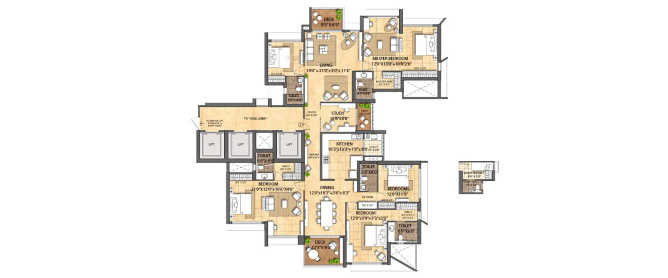 Lodha Bellevue Mahalaxmi - Floor plan 5 BHK 2739 Sq.ft