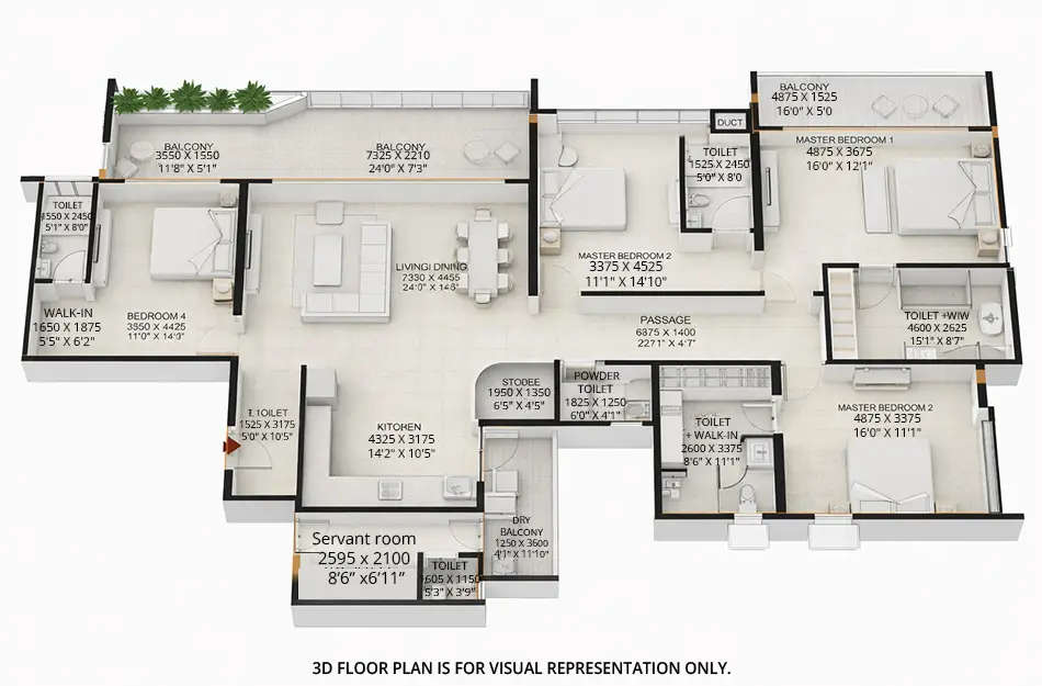 Floor plan for 4.5 BHK