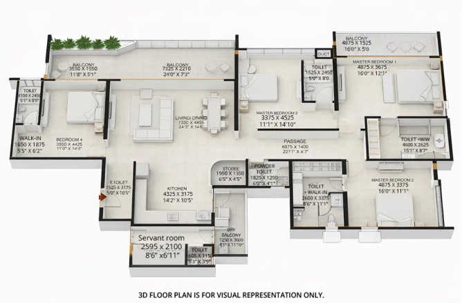 Shubh Veda Akurdi - Floor plan 4.5 BHK 2339 Sq.ft