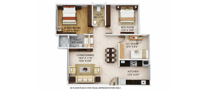 MICL Aaradhya One Park Ghatkopar - Floor plan 3 BHK 879 Sq.ft