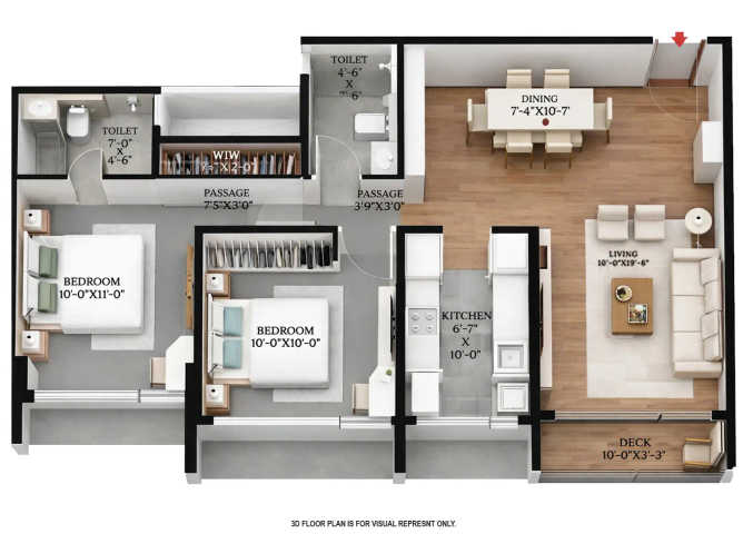 GHP Isle of Calm Powai - Floor plan 2 BHK 731 Sq.ft
